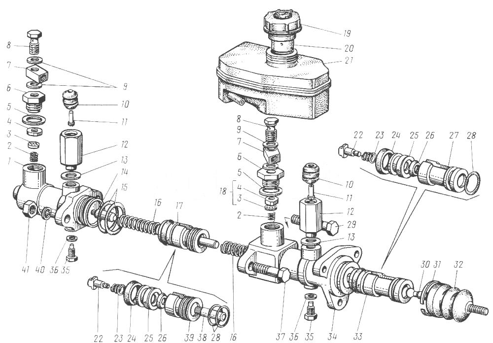 Схема главного тормозного цилиндра газ 3110